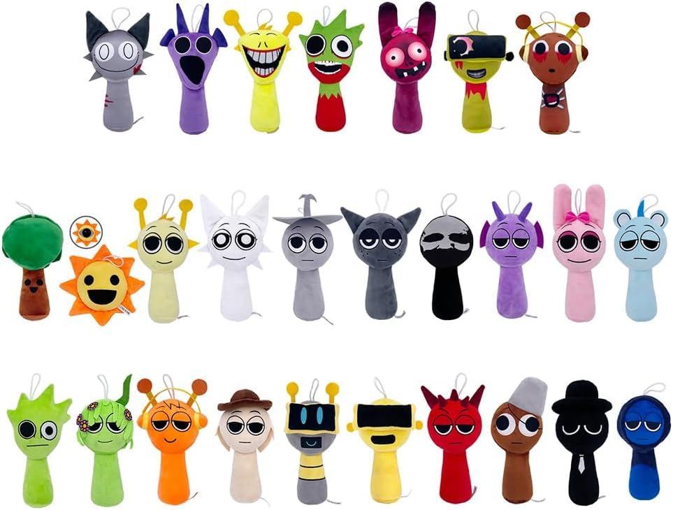 Wahatar Spranky Set of Character Singing Monster Horror Moe Cute Room Christmas Plush Doll Dolls, 6, Dolls, Game, Merchandise, Decoration, Kids,