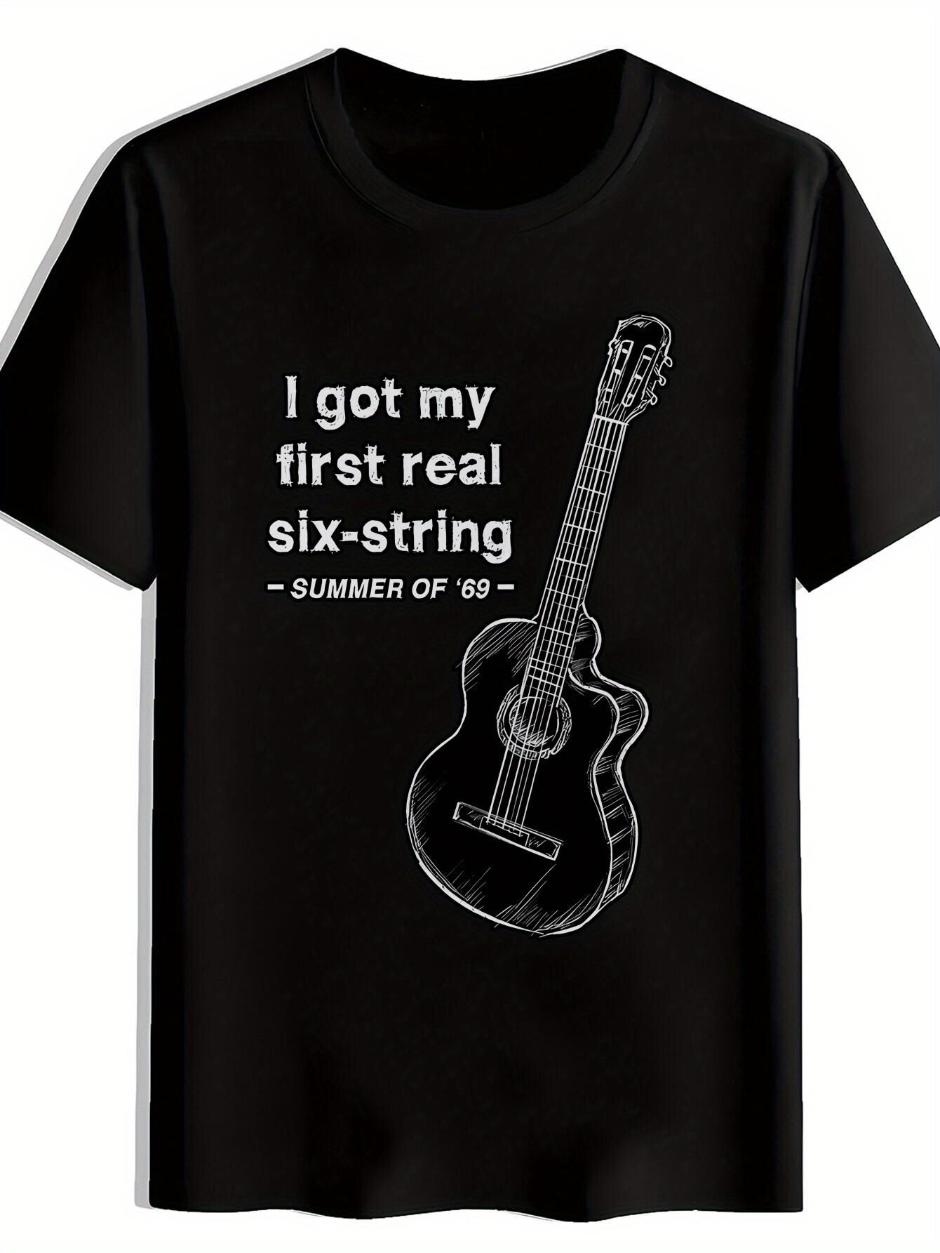 Vintage Rock Band Graphic T-shirt - I Got My First Real Six-String Design S