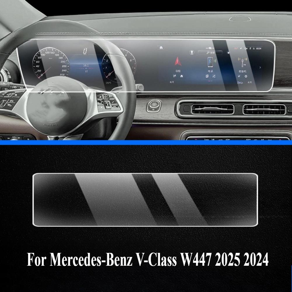 For Mercedes-Benz V-Class W447 2025 2024 Accessories Interior Film Transparent TPU Gear Panel GPS Center Console PPF Protection