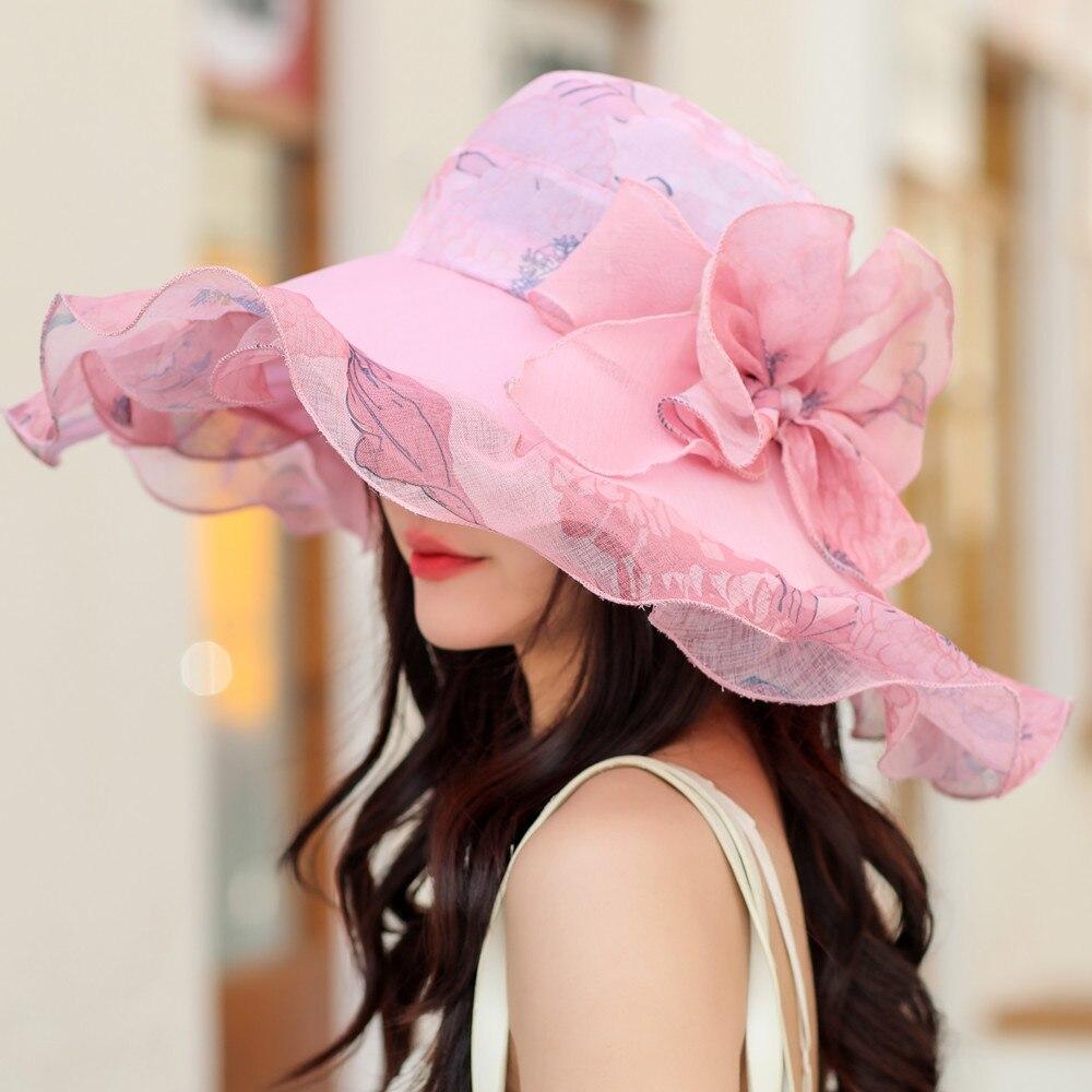 Summer Hats Fashion Flower Print 