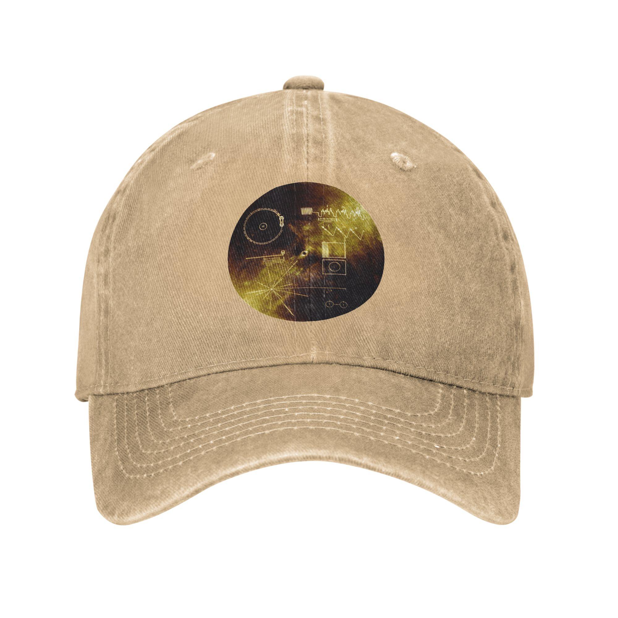 

The Voyager Golden Record! Denim Baseball Caps Snapback Baseball Hats Breathable Casquette Outdoor Unisex One Size