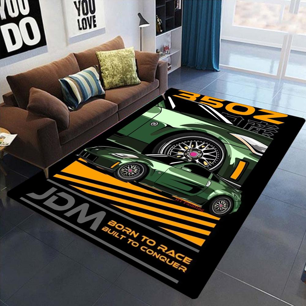 

Роскошный ретро ковер с автомобильной тематикой в стиле J-JDM для гостиной, спальни, коврик для пола, стильный ковер для дивана, декор для игровой комнаты, нескользящий коврик для пола 40x60CM