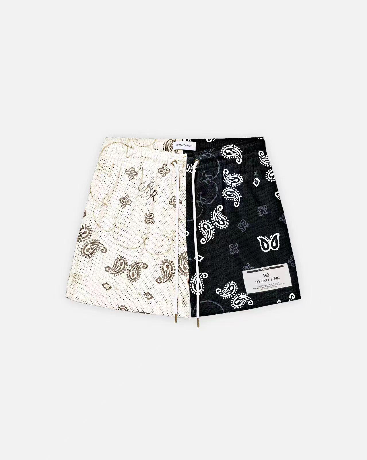 

Летние баскетбольные шорты унисекс: Стиль масляной живописи, сетка, выше колена, свободный крой XL черный белый