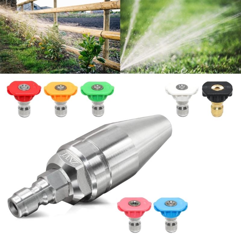 Schneller Anschluss einer rotierenden Düse für Hochdruckreiniger mit 4000 Psi, 7 Spitzen, mehrere Grad, Drehfunktion