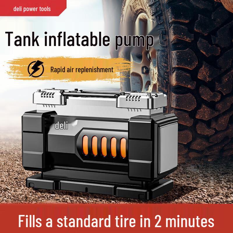Deli 120W Tank Single Cylinder Car Air Pump