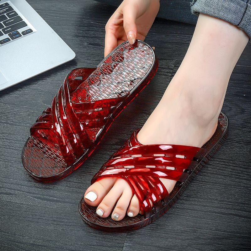 Crystal Clear Non-slip Jelly Slippers for Home & Shower