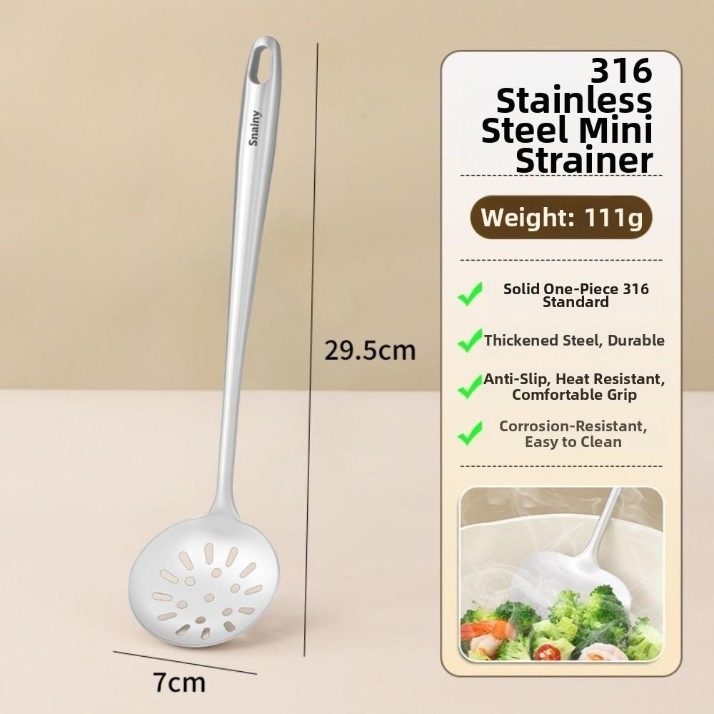 

Not Scalding Large Thickened Wok Spatula Set One-Piece Formed Long Handle Soup Ladle 316 Stainless Steel Mushroom Spatula