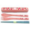 Miffy Trio and Bento Silent Dishwasher Fruit Set Freezer Set Chopsticks, Spoon, Fork, 18cm, Box, Chopsticks, Case, Safe, Antibacterial, Pink, (Trio