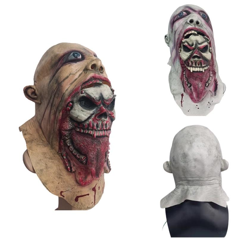 Mask Bloody Zombie Melting Face Adult Latex Costume Walking Dead Halloween Scary