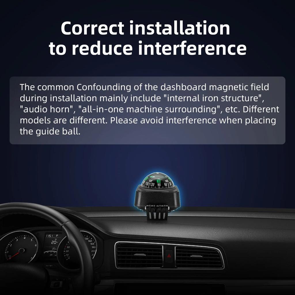 Outdoor Travel Dashboard Compass Car Ball Shaped Navigation Direction Guide For Vehicle Boat Hiking Camping Pointing Guide Meter
