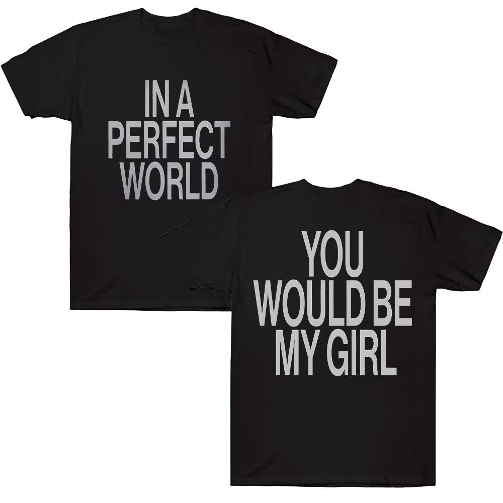 

The Kid LAROI Album Merch T Shirts Perfect World Tee summer pure Cotton Unisex Crewneck Short Sleeve Clothes Aesthetic Tshirts S