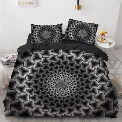 3D Decorative Microfiber Duvet Cover Abstract Geometric Decorative Three-Piece Set