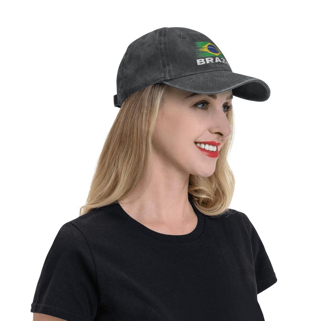 Brazil Flag Brazilian  Baseball Caps Vintage Distressed Cap Men Women Outdoor Travel Adjustable Fit Hats Cap
