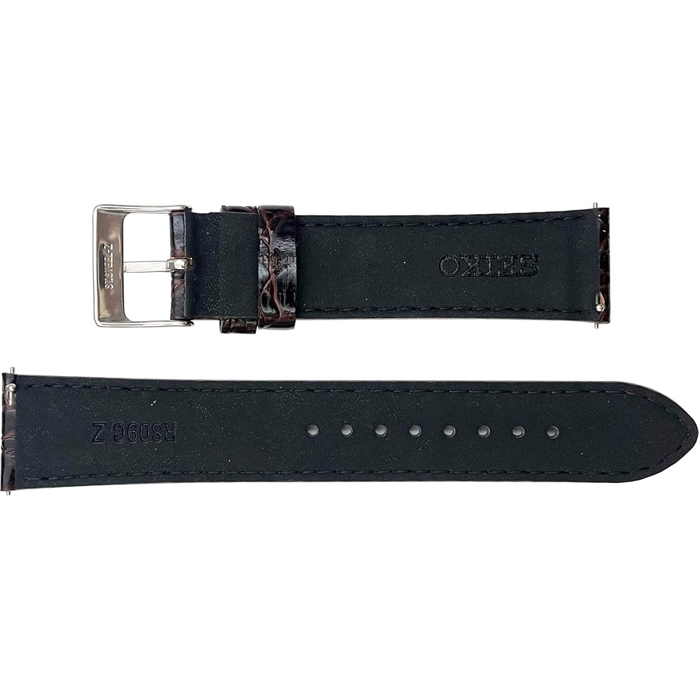 Seiko RS09C Men's Watch Strap 18mm 19mm 20mm 22mm Black Brown Blue Genuine Leather Crocodile Pattern