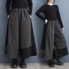 Spring and Autumn Women's Pants Black Casual Pants Fashion Stripe Splicing Plus Size Loose Comfortable Wide Leg Pants