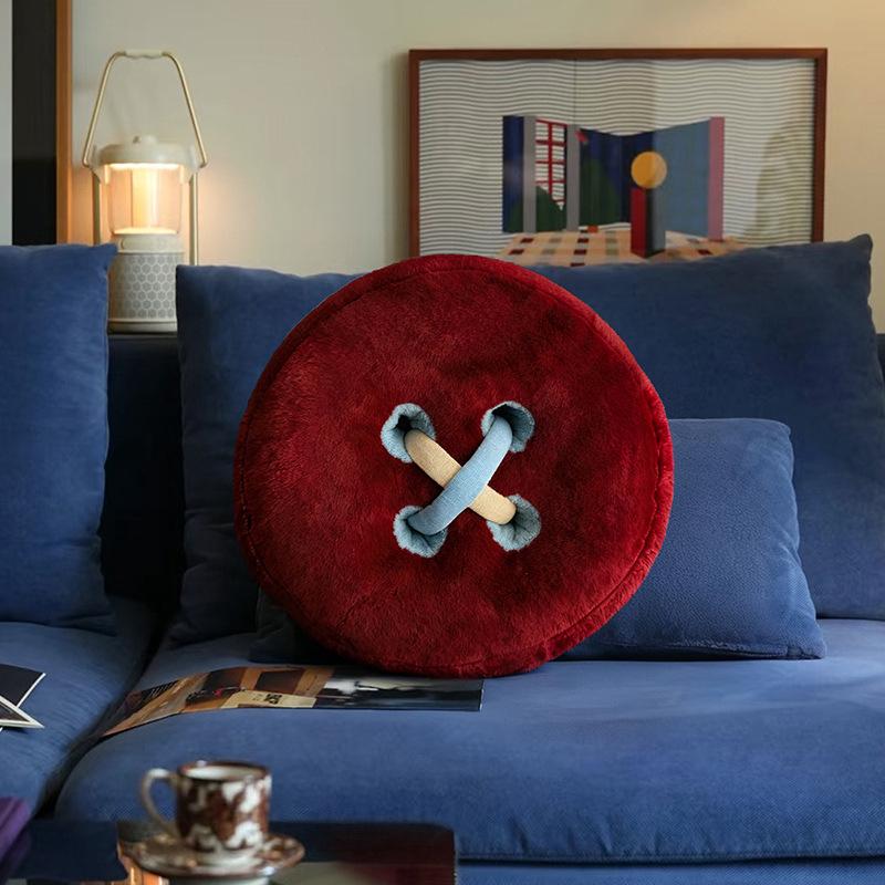 Retro Button Cushion Pillow - Decorative Sofa & Bed Backrest, Home Ornament & New Year Gift