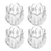 4Pcs Clear Glass Tulip Tealight Holders Elegant Votive Holder Set for Wedding Table Centerpiece Valentines