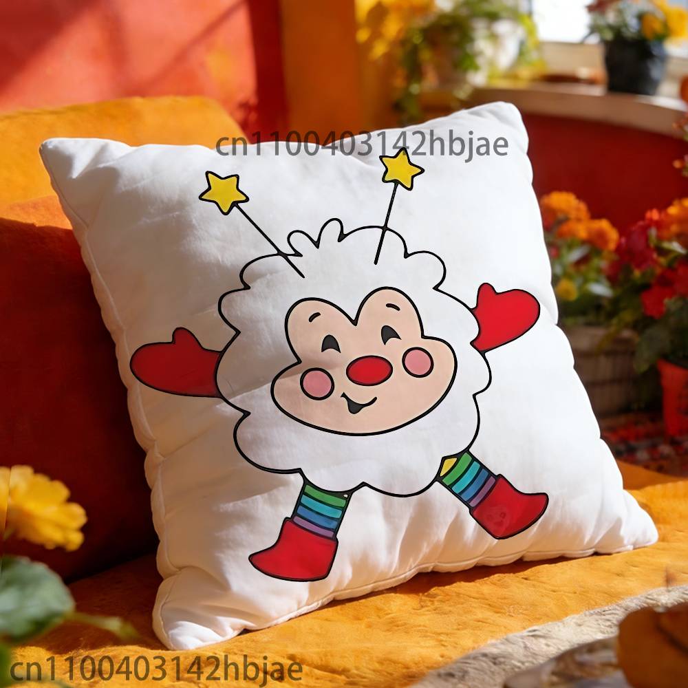 R-Rainbow B-Brite Throw Pillow Case For 45x45cm 55x55cm 30x30cm Square Car Pillowcase Home Bedchamber Decor Gift