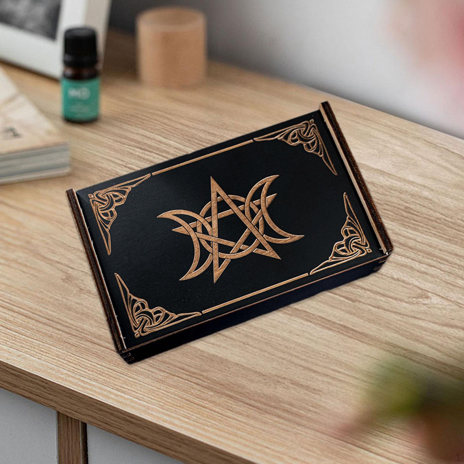 

Деревянная коробка-визитница, держатель для карточек, коллекционное хранилище для мелочей Stars Moon