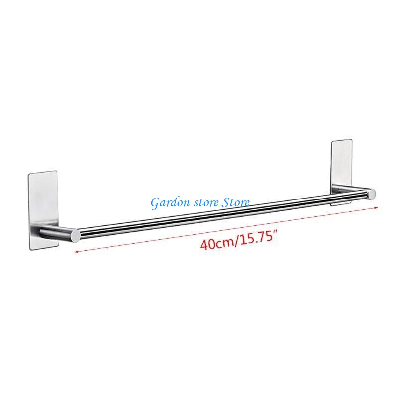 B0KB Towel Holder Bars Punch-Free Wall Bath Hanger 30-55cm Silver 304 Stainless Steel