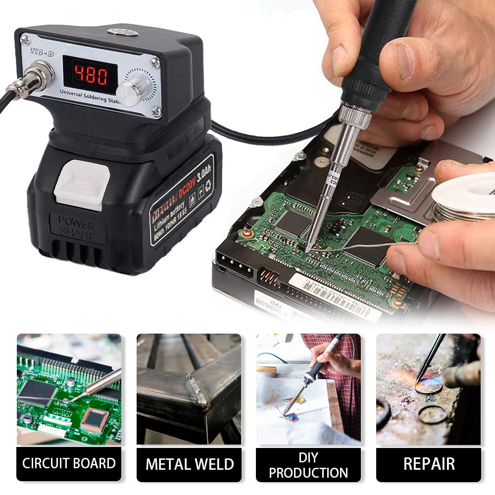 70W T12 Digital Display Electric IC Welding Soldering Iron Repair Solder Tool Wireless Portable Resistance Welder Station