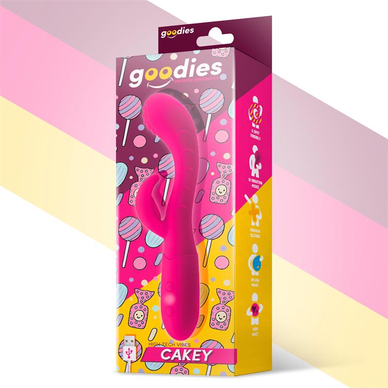 Cakey G-Spot and Bunny Vibrator USB Silicone Fuchsia