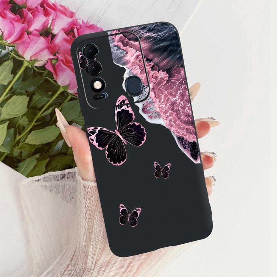 Cute Printing Phone Case For Tecno Spark 8 8T 8C Soft Black Silicone TPU Cases For Tecno Spark8 Spark8C Spark8T Covers Bumpers