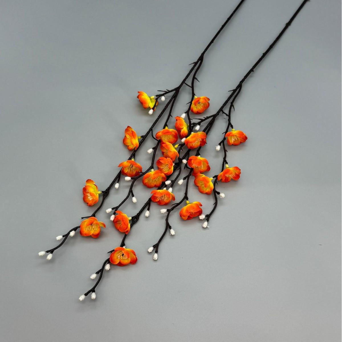 Мини-композиция из шелковых цветов «Слива» для домашнего декора коралловый