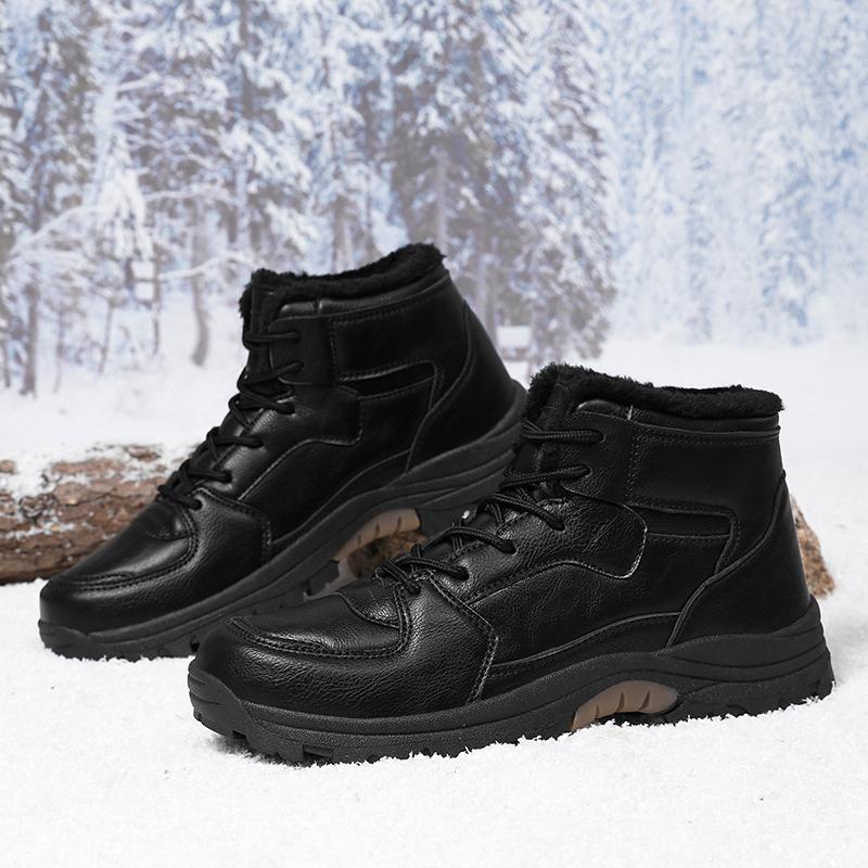 Men's Winter Boots Warm Snow Boots Non-slip Waterproof Shoes High-top Outdoor Plush Shoes Plus Size Boots