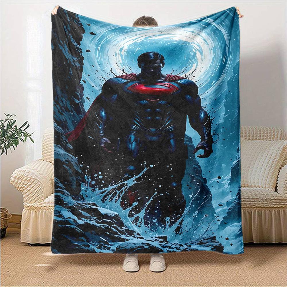 1pc Superman hero Flannel Blanket Soft Warm Throw for Home, Office, Travel, All-Season Cozy Bedding Gift L1396