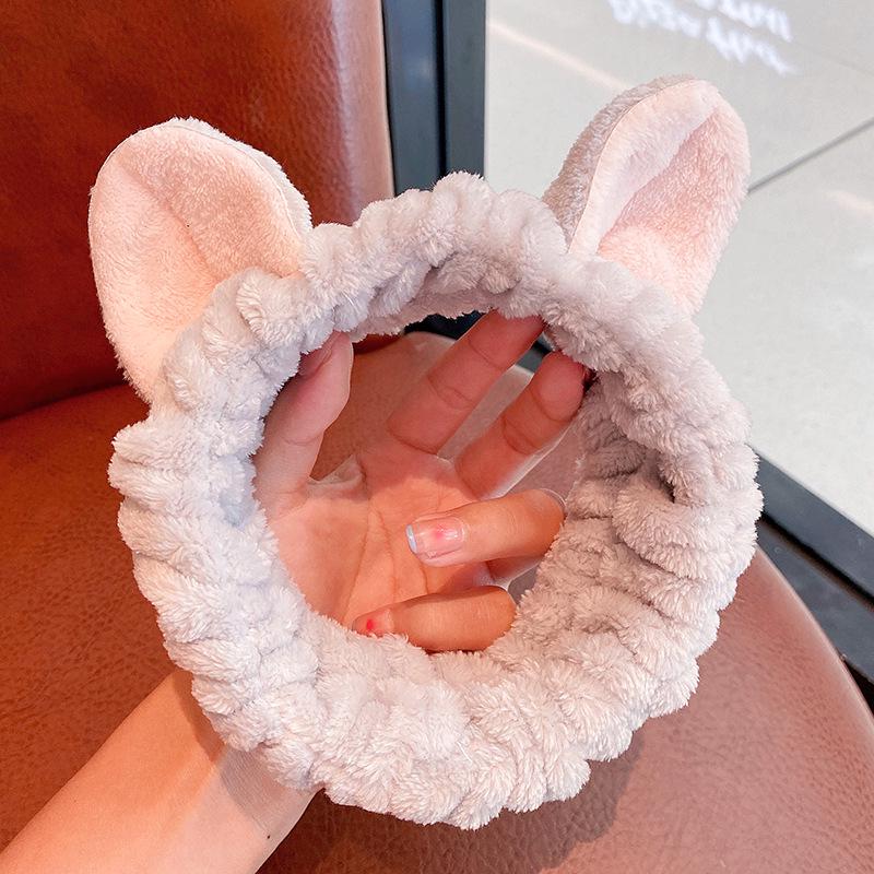 2024 Cute Cartoon Plush Headband for Women - Makeup, Hair Clip & Tie