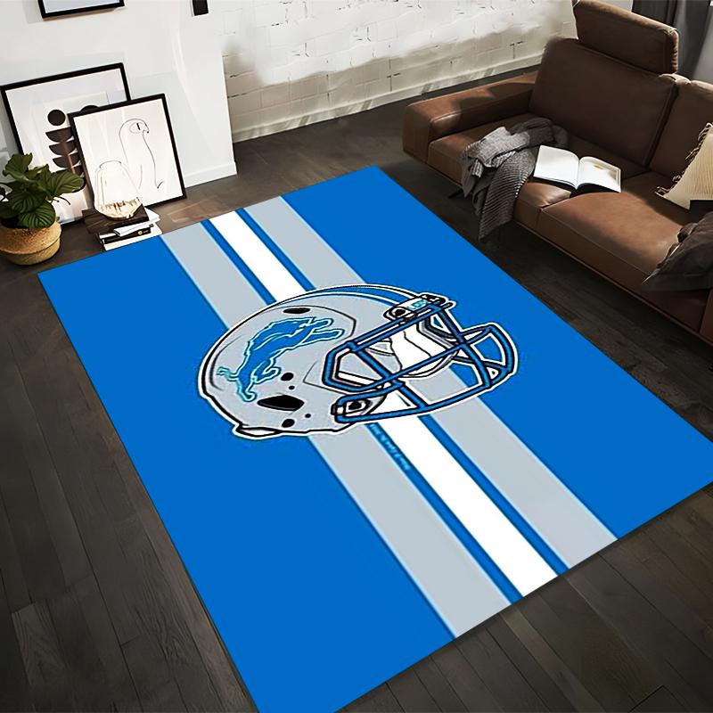 Detroit Lions Football Helmet Design Rug Non-slip rug suitable for living room and bedroom sofas.