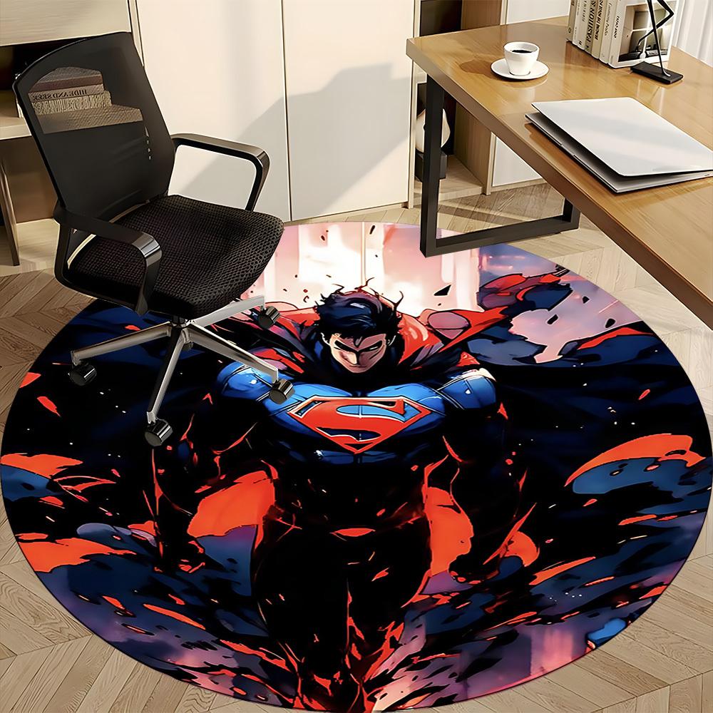 1pc Superhero Office Round Area Rug, Under Office Chairs Bedroom Living Room Home Decor, Room Deco, Available in Various Sizes
