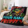 1PC Fnaf Celebration Custom Name Patterned Flannel Blanket Suitable For All Seasons For Home Decor Warmth And Comfort Gifts Holiday Present
