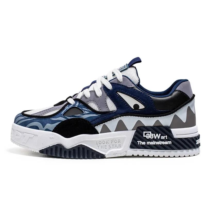 

Мужская обувь, повседневные кроссовки на платформе, мужские кроссовки на шнуровке, модные студенческие кроссовки, мужские вулканизированные прогулочные туфли Tenis Masculino 39 синий