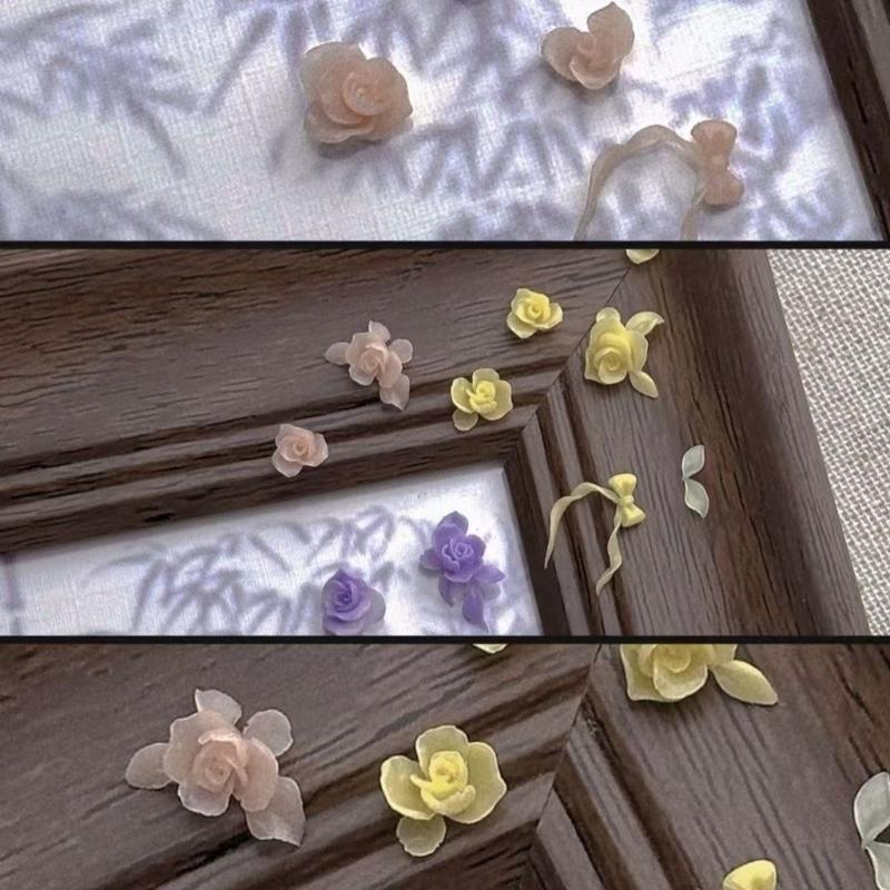 Reusable Emboss Flower Bowknot Nail Charm Making Mold Unique Nail Art Silicone Mold For 3D Manicure Decoration