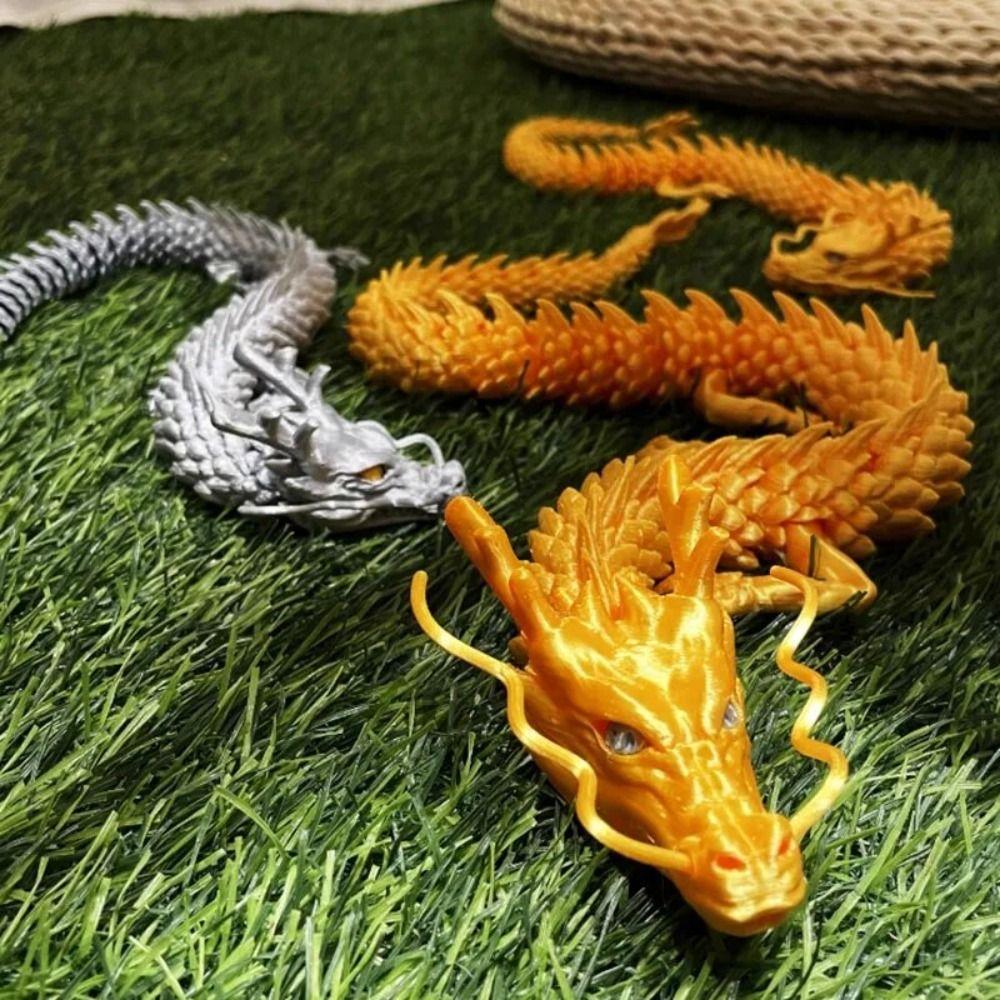 3D Articulated Chinese Dragon Long Chinese Dragon Ornament Joint Movable Dragon Model  Office