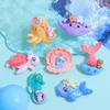 10Pcs New Mini Cute Cartoon Shell, Turtle, Octopus, Seahorse, Whale Flat Back Resin Cabochons DIY Jewelry Craft Decoration