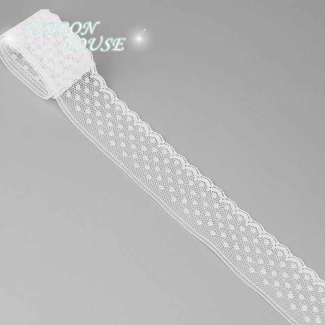 (5 Yards/roll) White Lace Ribbon Fabric Webbing Decoration Lovely Gift Packing Polyester Material