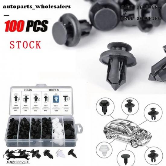 100 Retainer Clips Fixing Fastener Kit Bumper Fender Liner Push Type For Hyundai