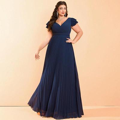 Off-the-Shoulder Long Bridesmaid Dress Slimming Formal Gown Plus Size
