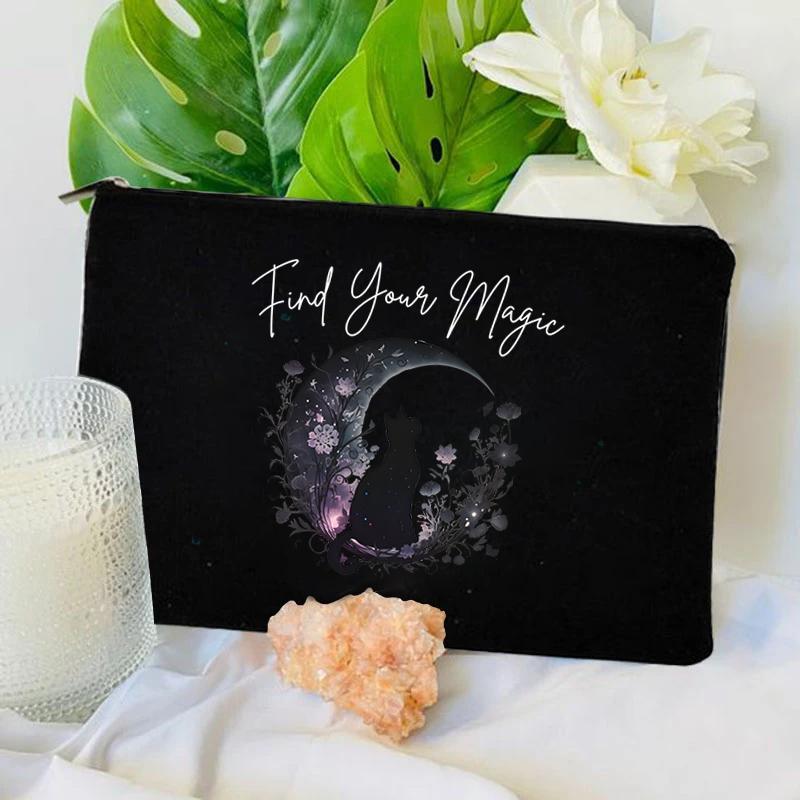 

Mystical Sun and Moon Print Lady Clutch Bag Designer Zipper Makeup Bag Mystical Moon Sun Essential Party Gift Women Cosmetic Bag
