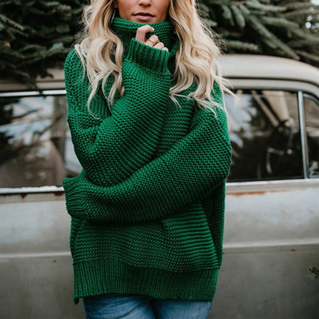 Women's Casual Long Sleeve Chunky Turtleneck Knit Sweater Winter  Long Sleeve Sweater Sweater Sweater