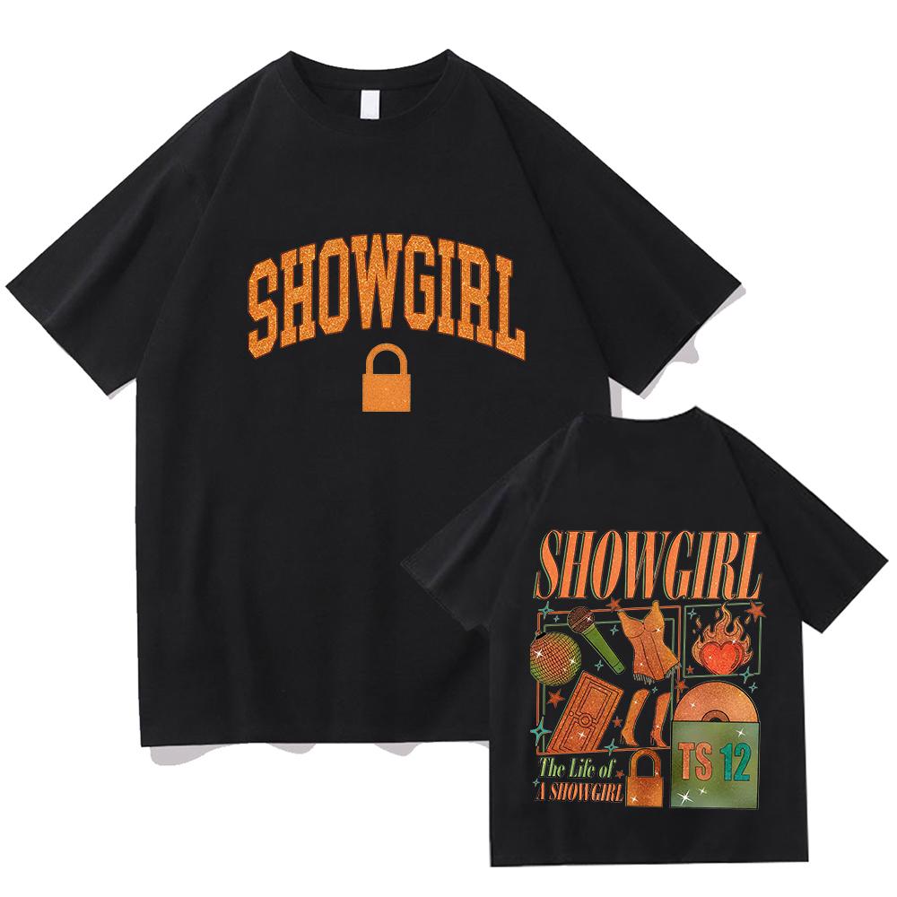 The Life of A Showgirl Album Printing T-shirt Short Sleeve Cotton O-neck Tshirts Casual Unisex Streetwear Women Men Clothing Tee