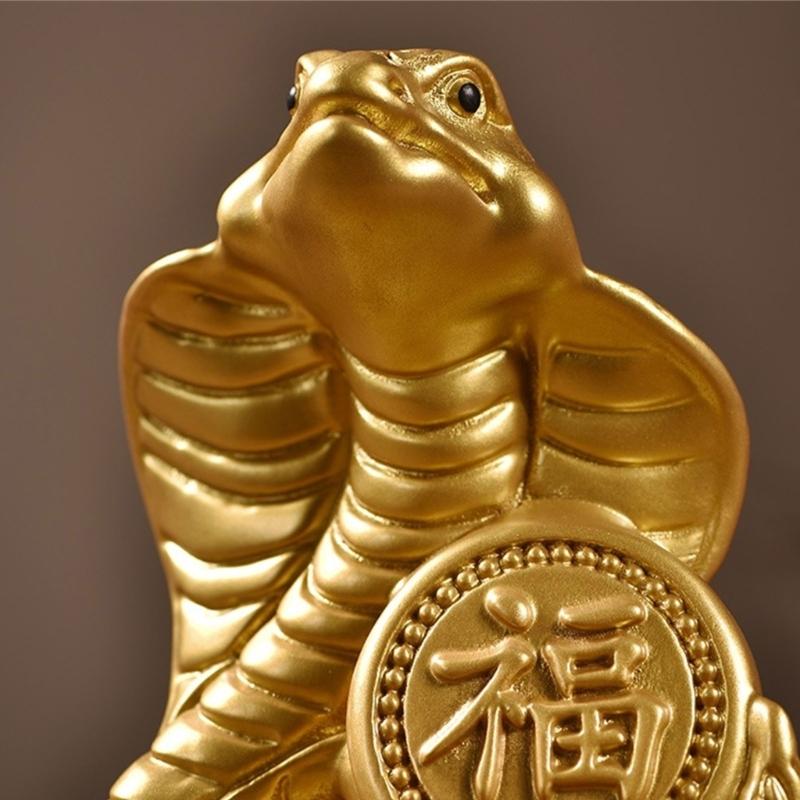 Wooden Zodiacs Snake Figurines with Bobbing Ornament Wealth Attraction 2025 Chinese Snake New Years Decoration