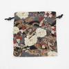 Drawstring Small Item Made in Japan with Chirimen Fabric Perfect for Temple Stamp and a Great Gift Black Japanese-style Bag, Case, Lining, Books,