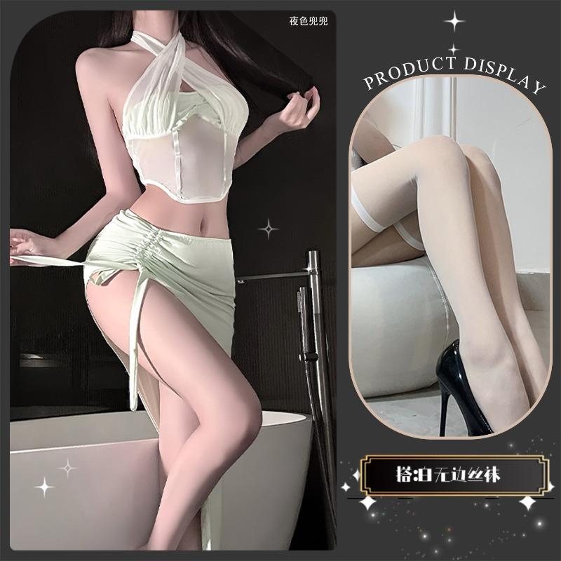 Sex underwear seduction passion neck belly pocket set pure desire wind can show buttocks set perspective backless flirting