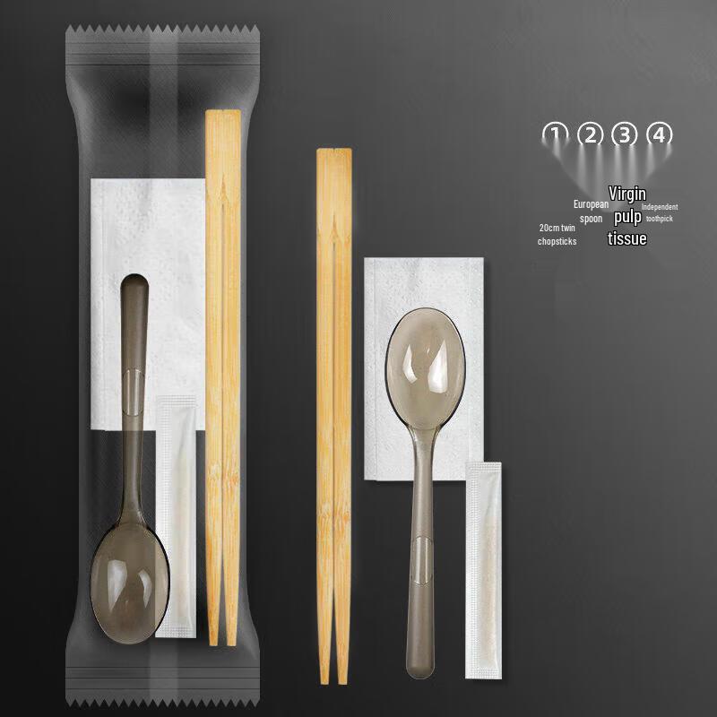 MinXun Disposable 4-in-1 Plastic Cutlery Set