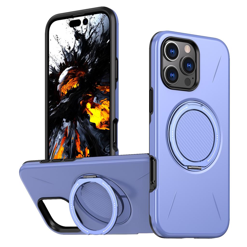 Magnetic PC+TPU Phone Case For iPhone 16 15 Plus 14 13 12 Pro Max Ring Holder Stand Shockproof Hard Back Cover Funda