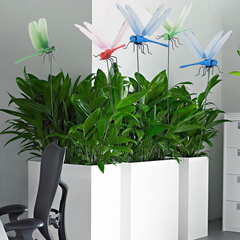 12pcs Colorful 3D Dragonfly Garden Yard Planter Dragonfly Flower Arrangement Dragonfly Outdoor Decor Flower Pots Decoration